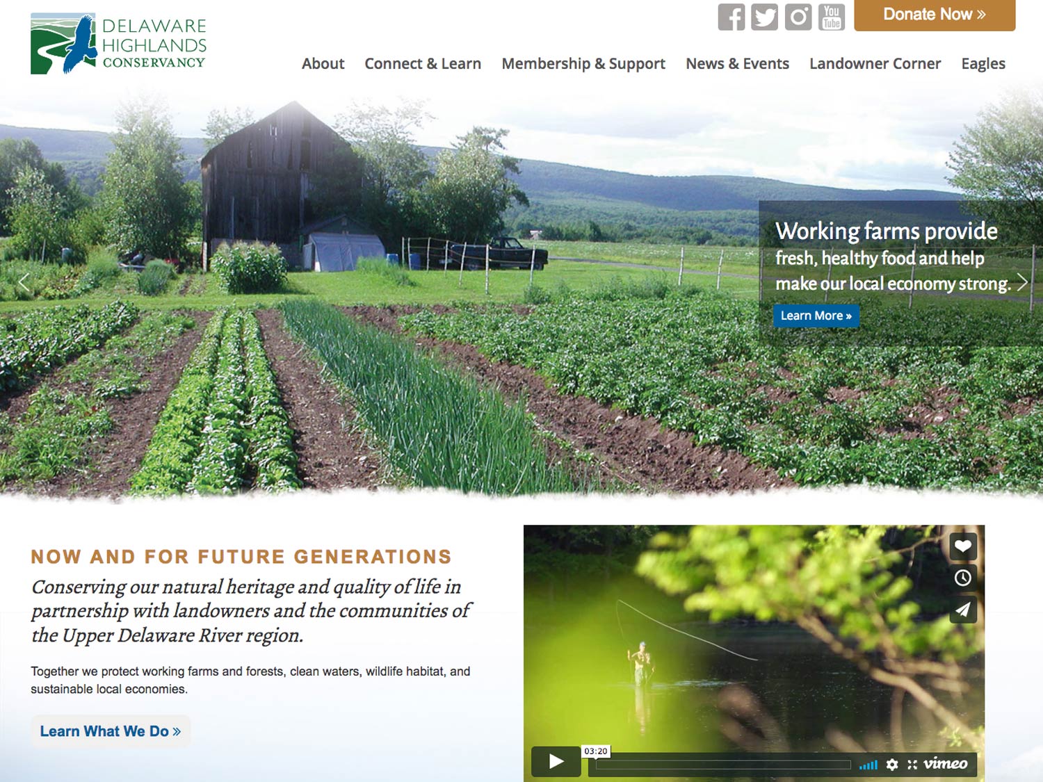 Delaware Highlands Conservancy website homepage