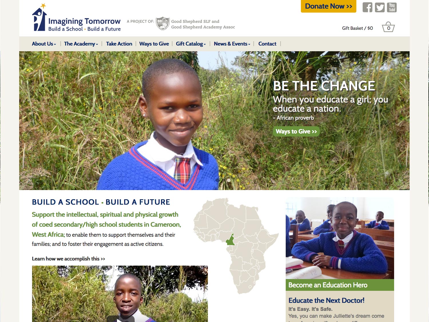 Homepage for building a future for Cameroonian students