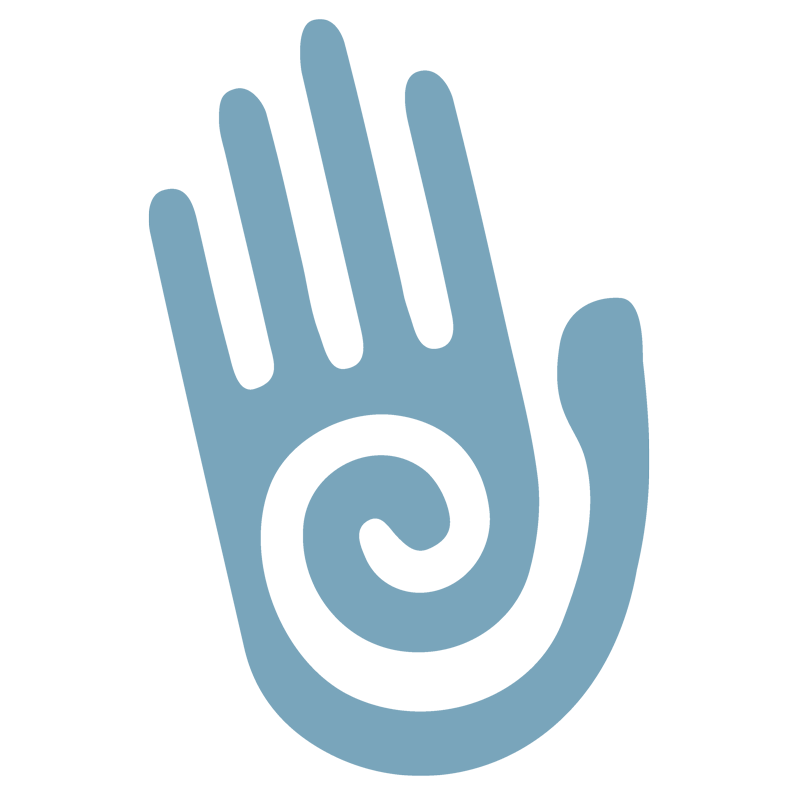 hand with a spiral on the palm