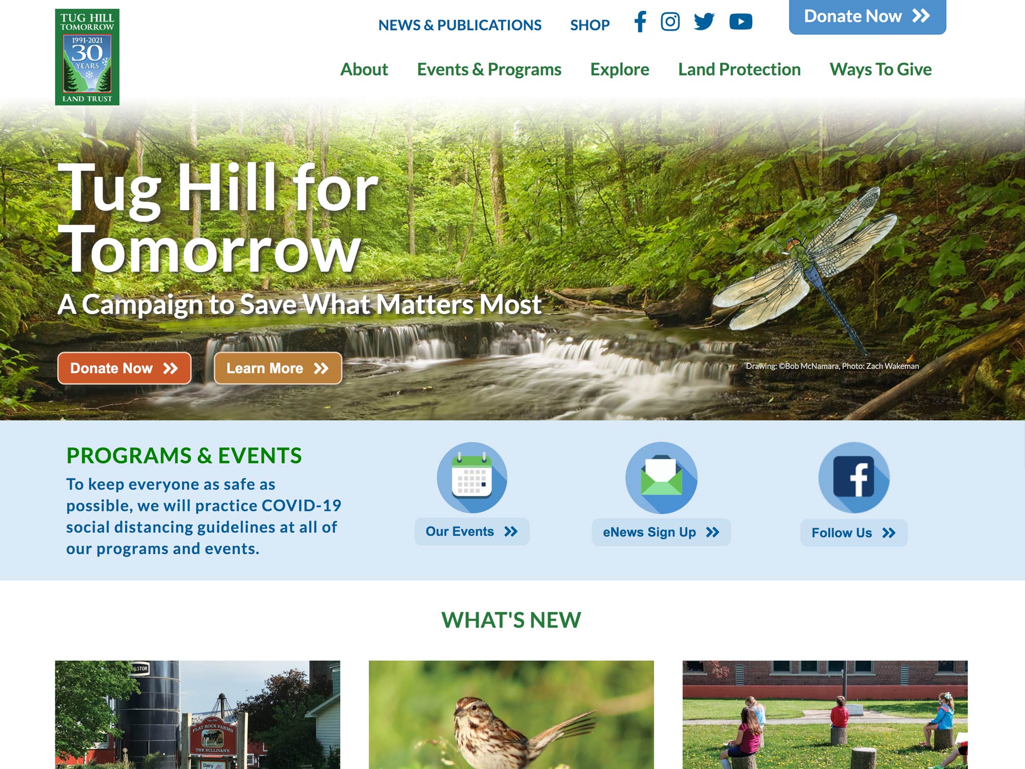website homepage highlight three year capital campaign